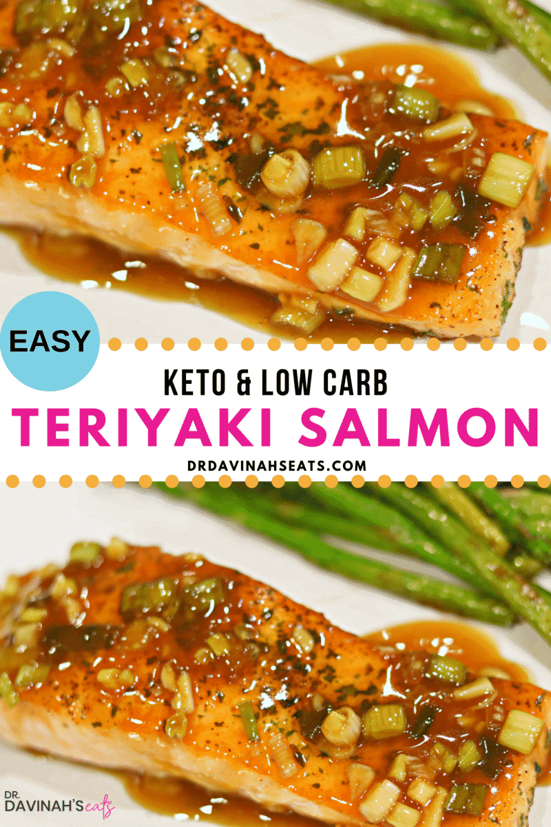 Keto Teriyaki Salmon recipe pinterest image