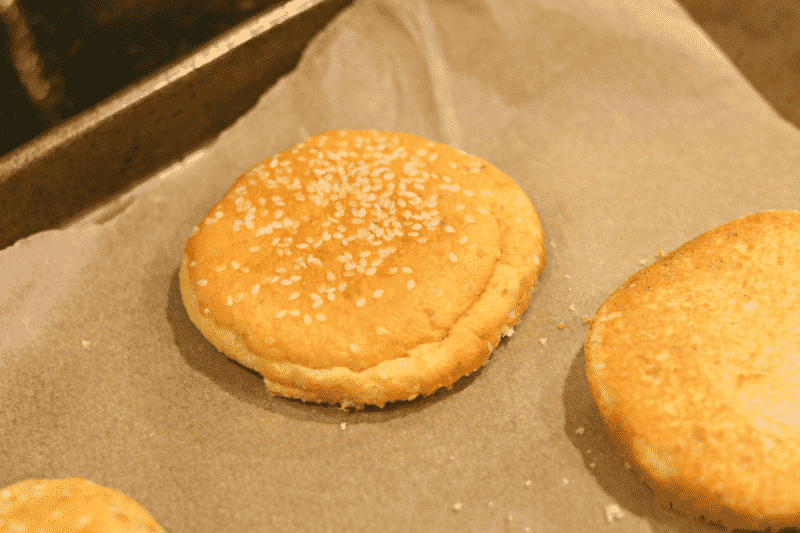 Two Smart Buns on a baking sheet