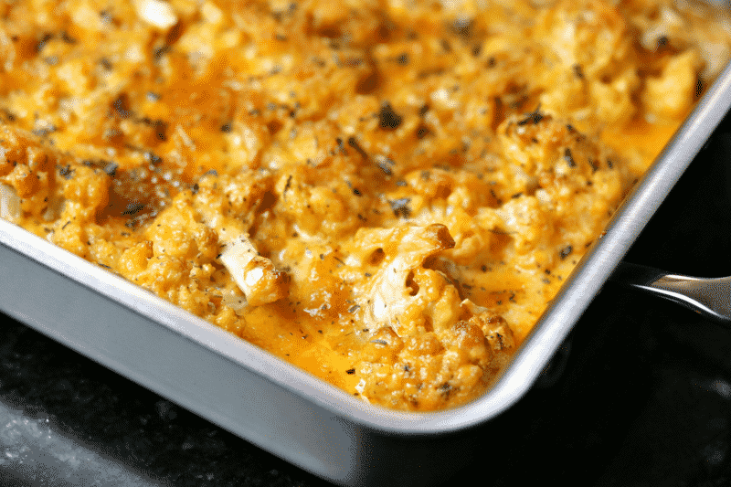 Keto Mac and Cheese in a pan