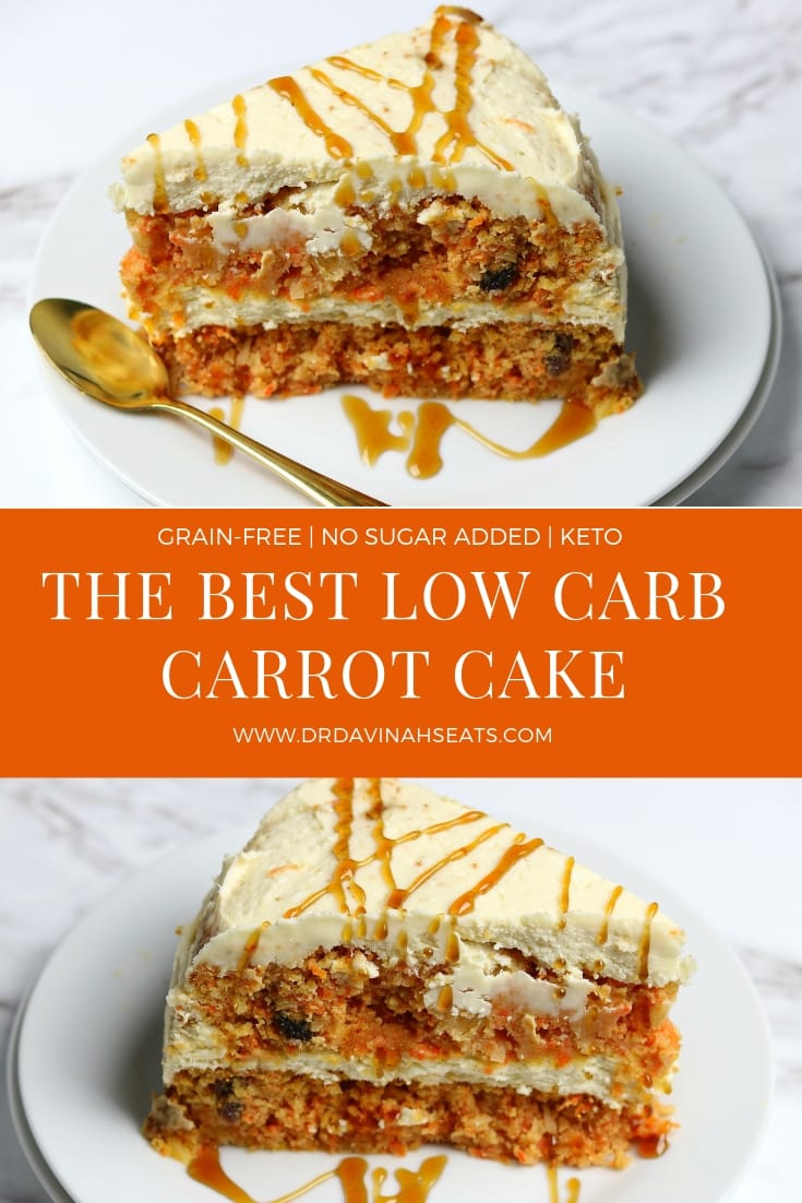 The Best Keto Low Carb Carrot Cake Recipe [+VIDEO] Dr. Davinah's Eats
