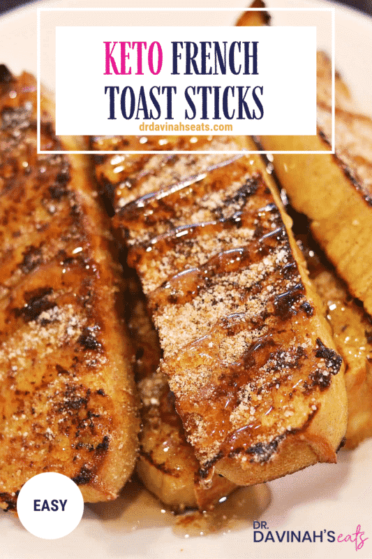 Pinterest image for Keto French Toast Sticks with egg loaf