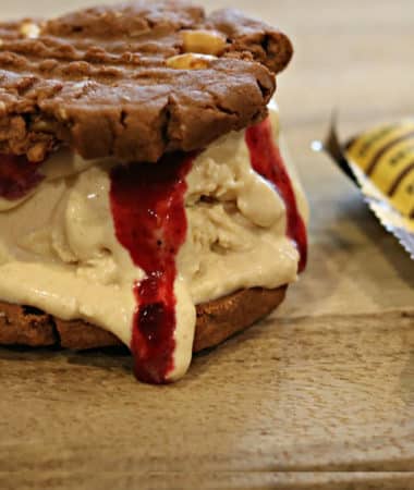 Peanut Butter & Jelly ice cream sandwich