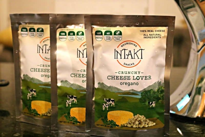 Three bags of Intakt Crunchy Cheese Lover Oregano