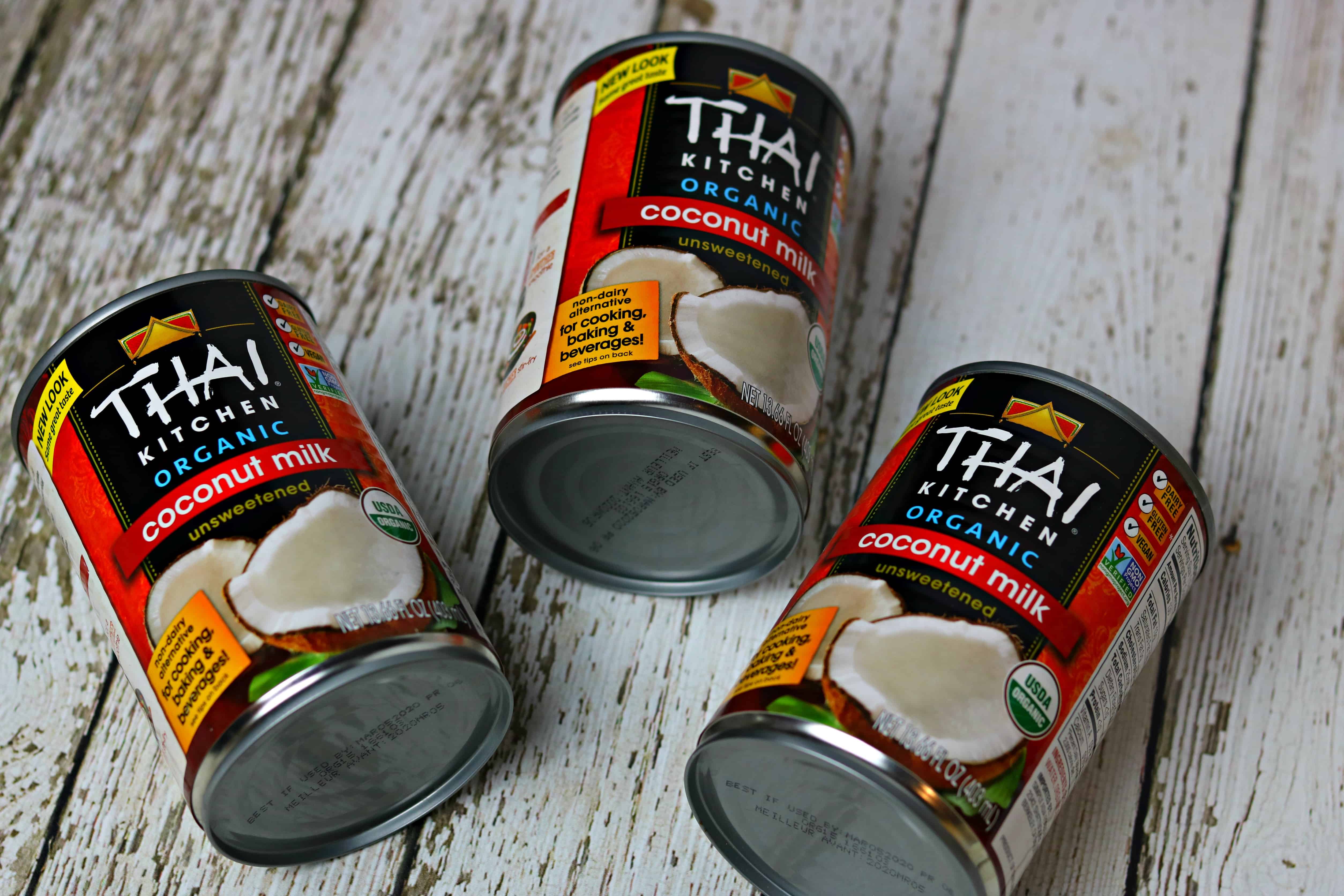 Three cans of Thai Kitchen Organic Coconut Milk