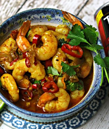 A bowl of Indian Shrimp Curry
