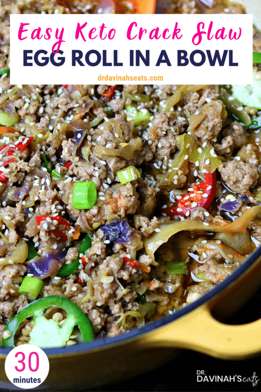 Eggroll in a bowl recipe Pinterest image
