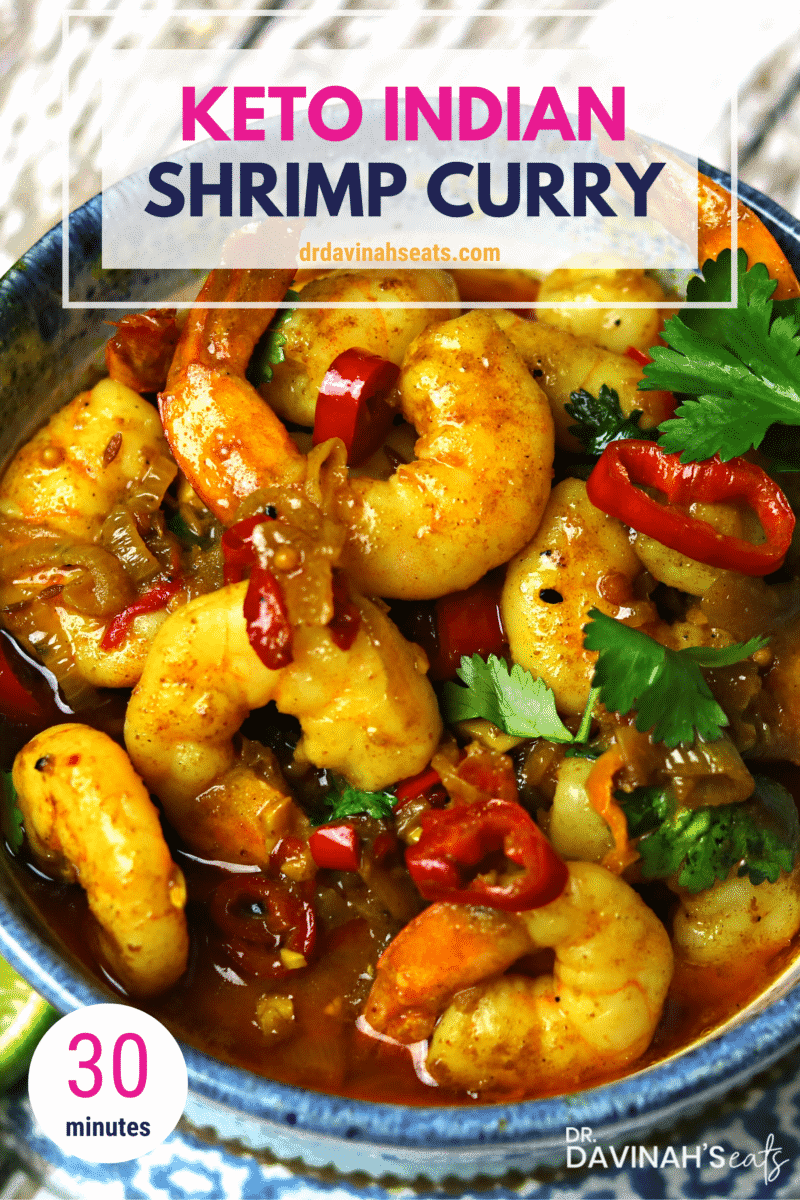 Pinterest image for Keto Shrimp Curry