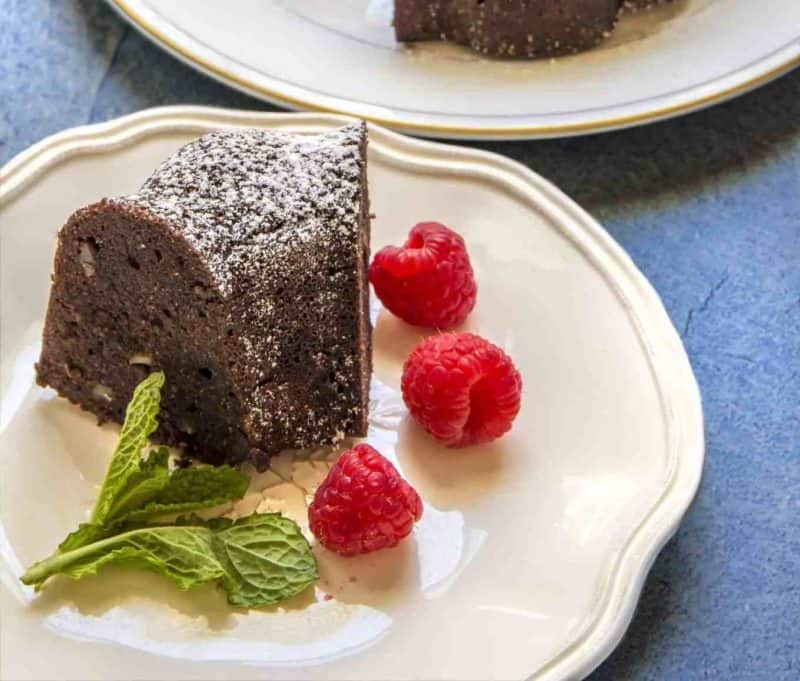 Grain-free Chocolate Cake on a plate