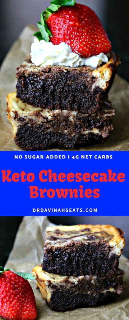 Pinterest image for Keto Cheesecake Brownies