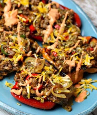 Keto Philly cheesesteak Stuffed Peppers