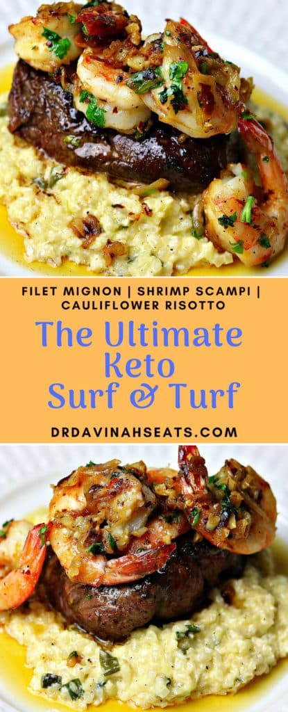 Pinterest image for The Ultimate Keto Surf & Turf recipe