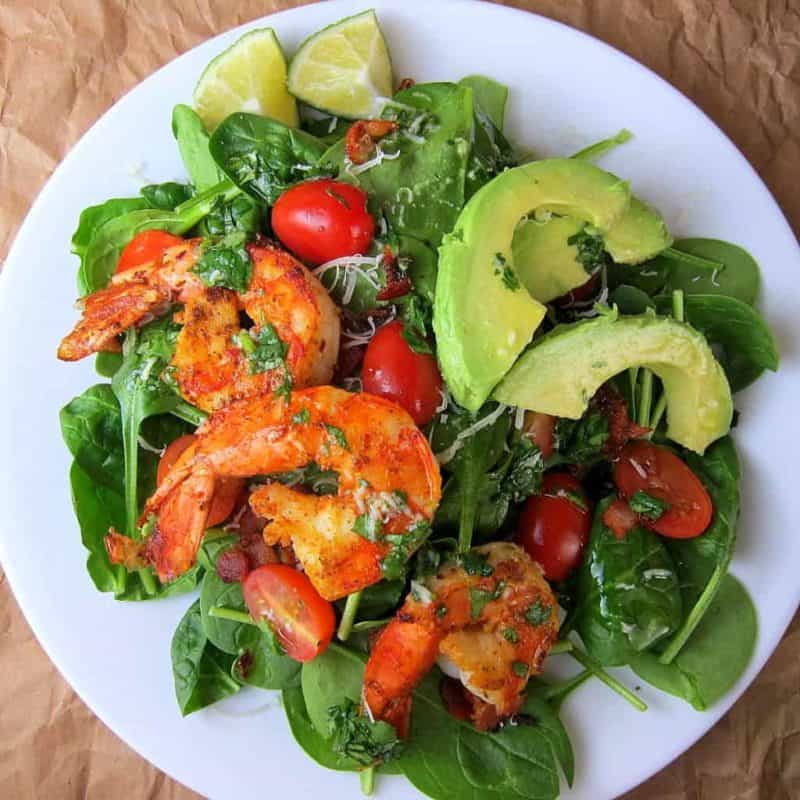 Cajun Shrimp salad recipe on a plate