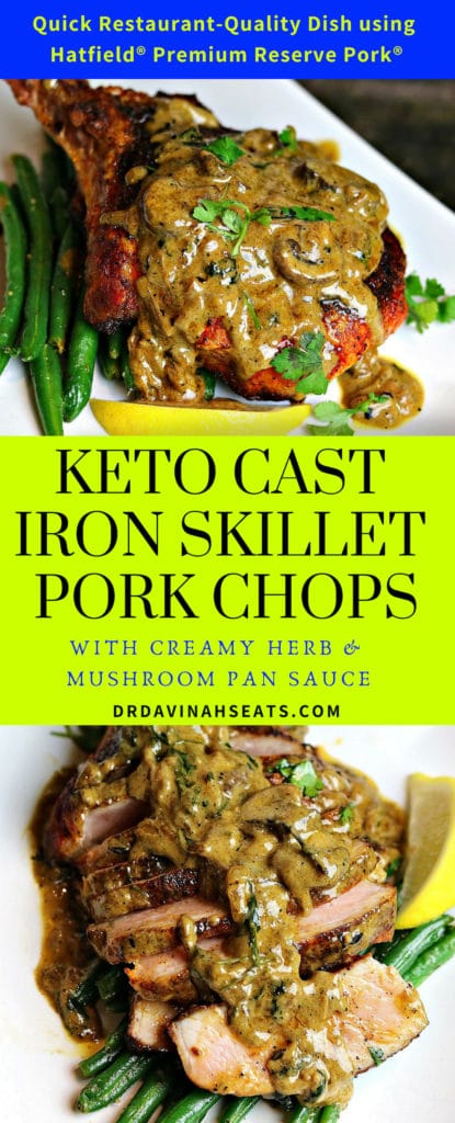 A Pinterest image for Cast Iron Skillet Pork Chops
