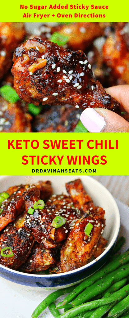Pinterest friendly image for keto asian chicken wings