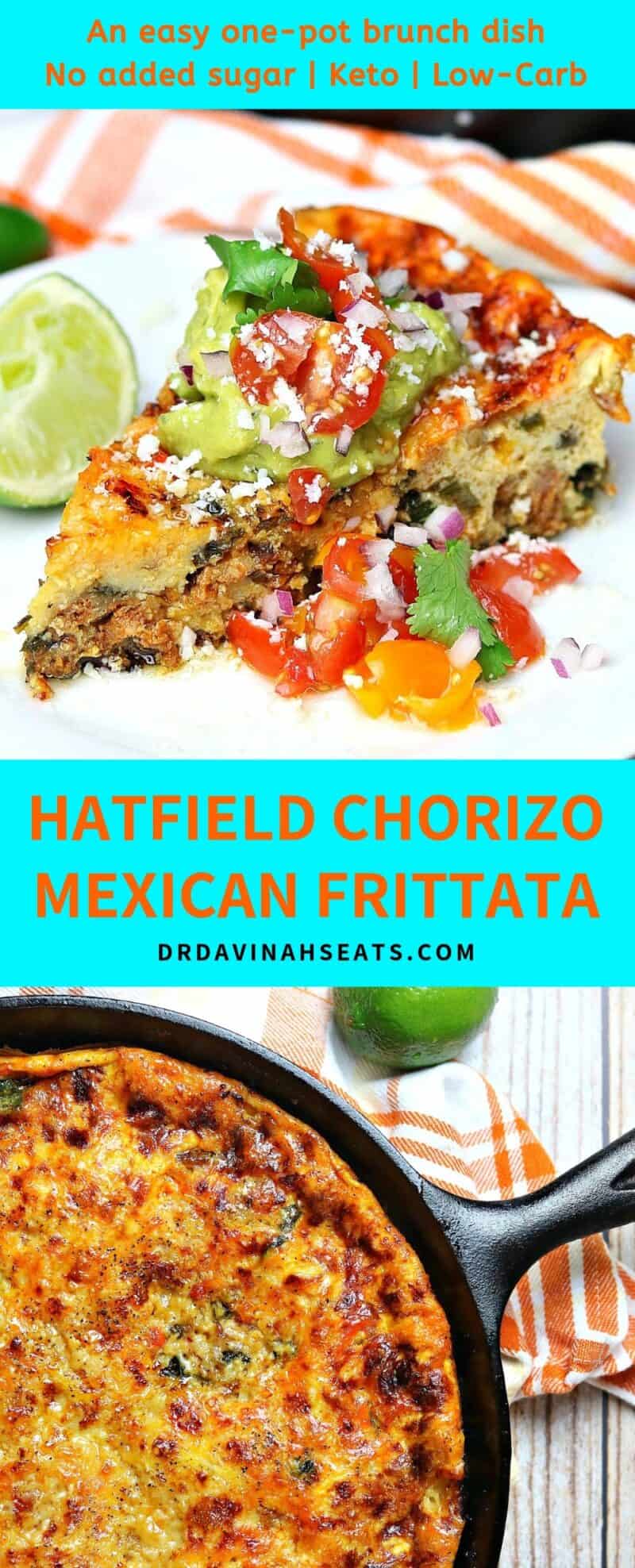 A Pinterest image for Chorizo Mexican Frittata
