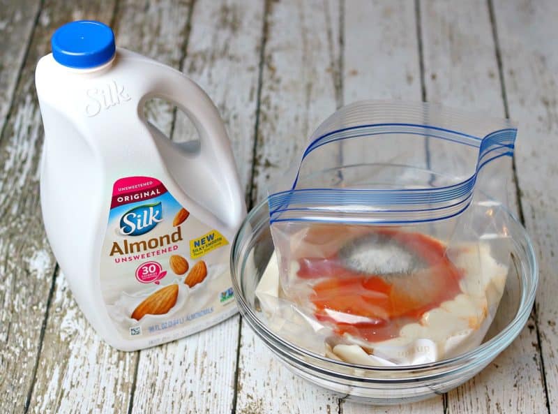 Silk Almondmilk with the almond milk Chicken brine