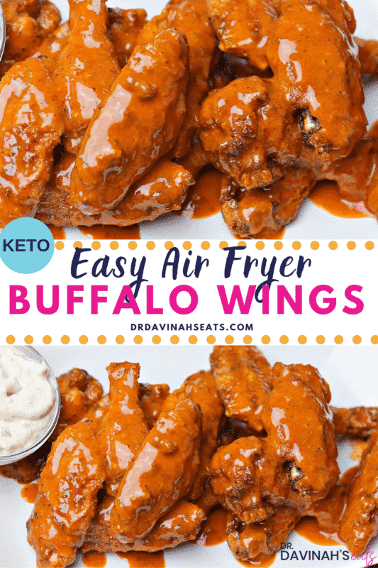 Air Fryer Keto Buffalo Chicken Wings Recipe Dr. Davinah's Eats