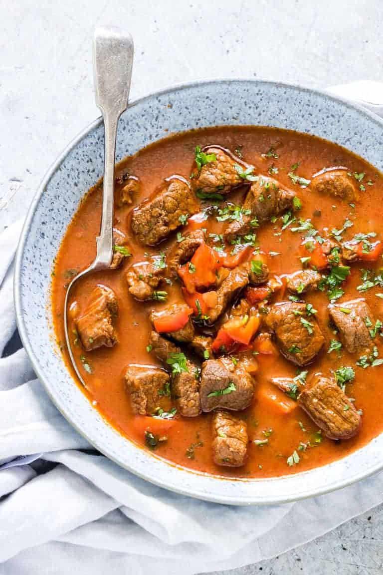 Instant Pot Hungarian Goulash Soup in a bowl