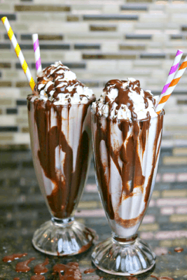 two keto mudslides in tall glasses