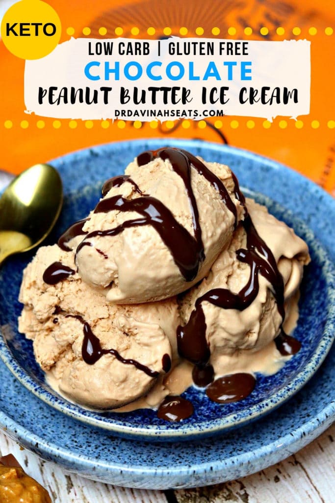 Pinterest Image for Peanut Butter Chocolate Keto & Low Carb Ice Cream