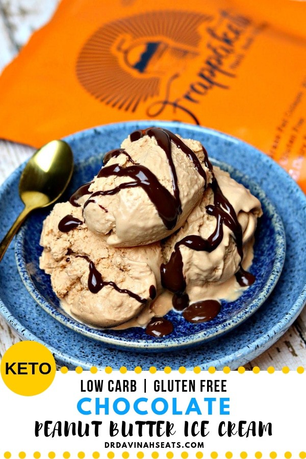 Pinterest image for Keto Peanut Butter Chocolate Ice Cream