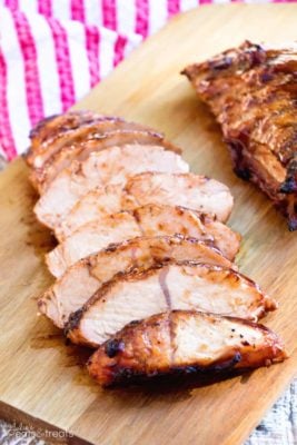 Grilled BBQ Tenderloin on a wooden board