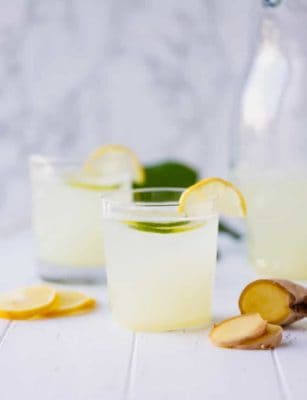 Ginger Lemonade in a glass cup
