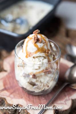 A cup of low carb maple butter pecan ice cream