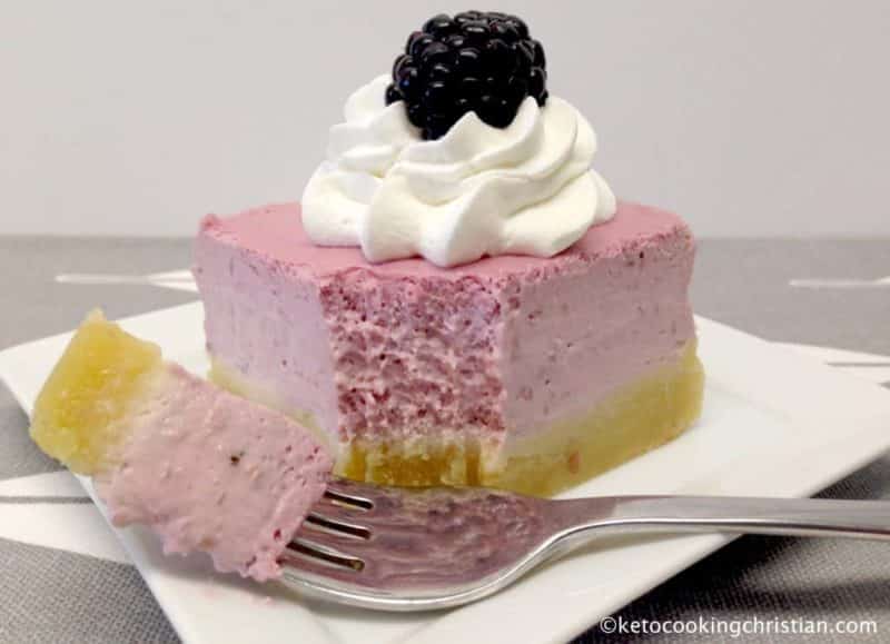 Blackberry Keto Cheesecake on a plate