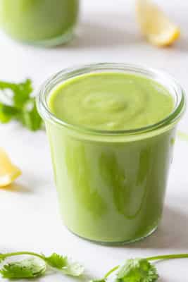 Green Smoothie in a glass cup