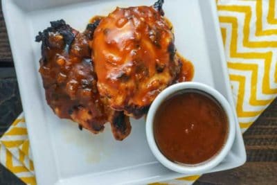 Low Carb Spicy Barbecue Chicken Thighs Recipe on a plate