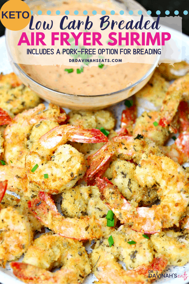 Keto & Low Carb Breaded Air Fryer Shrimp (Recipe + Video) Dr. Davinah