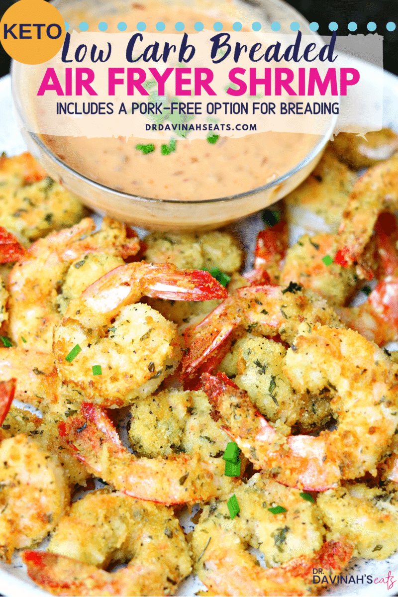 Pinterest image for Air Fried Coconut Shrimp