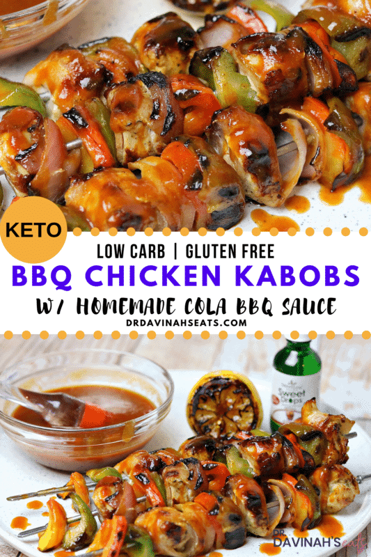 Pinterest image for Keto BBQ Chicken Kabobs