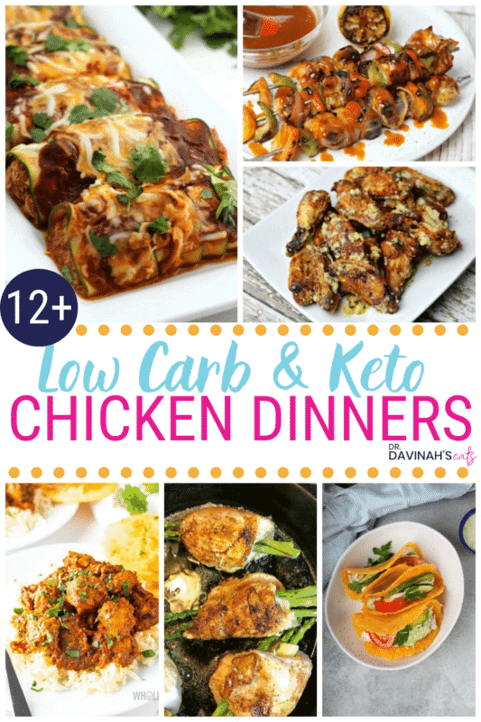 Pinterest friendly image for Keto Chicken Dinner Recipes