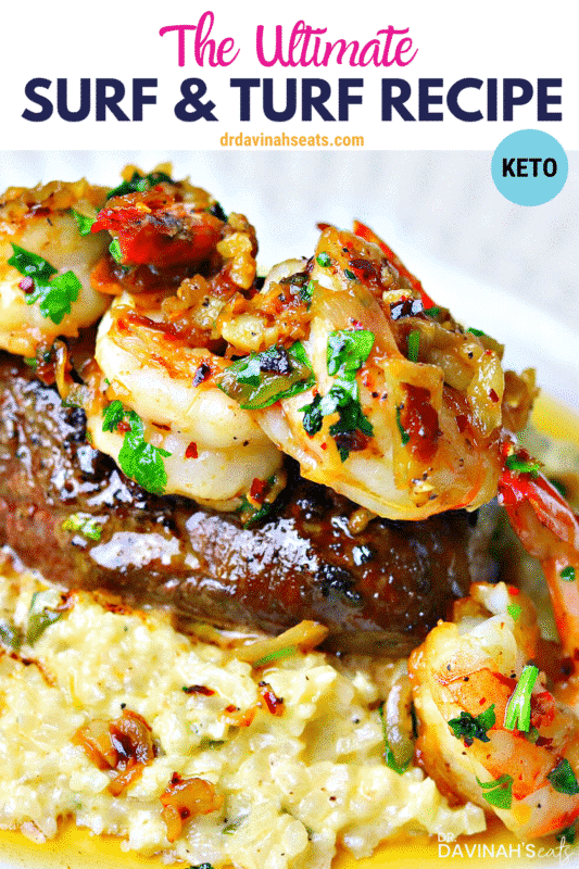 Pinterest image for the Ultimate Surf & Turf Recipe