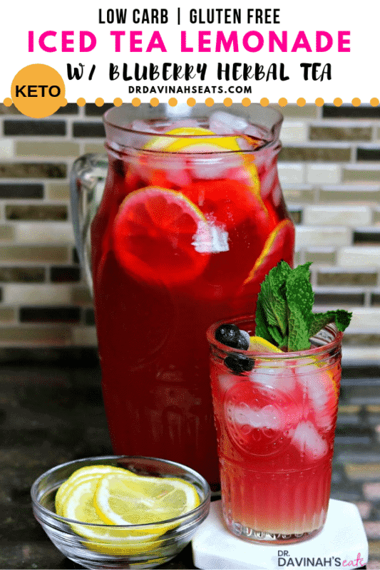 Pinterest image for keto iced tea lemonade