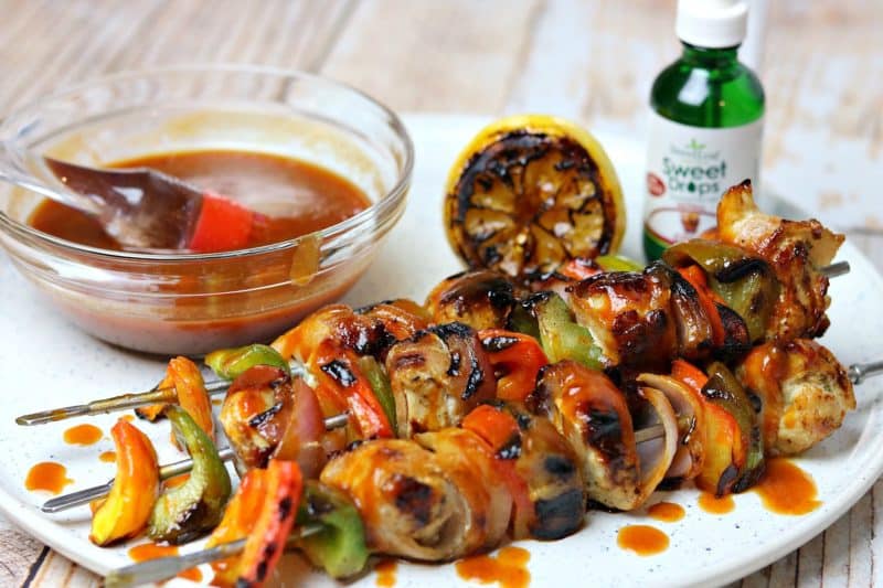 Bacon Wrapped Cola BBQ Chicken Kabobs