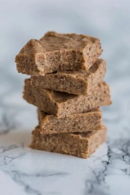 A stack of almond butter fudge bars