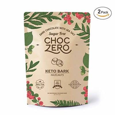 ChocZero Keto Bark with Hazelnuts - low-carb chocolate candy