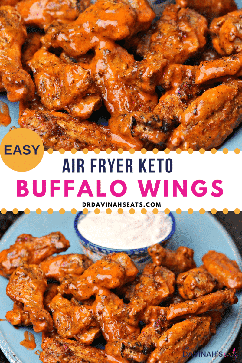 Air Fryer Keto Buffalo Chicken Wings Recipe | Dr. Davinah's Eats