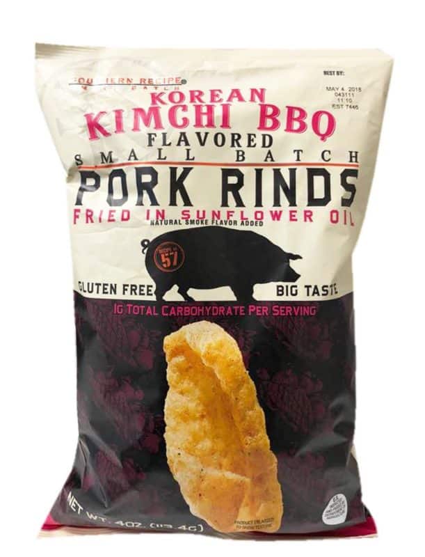 Kimchi BBQ Pork Rinds - a keto-friendly chips option