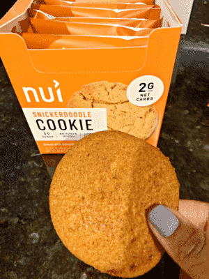 Nui Cookies Snickerdoodle out of the packaging