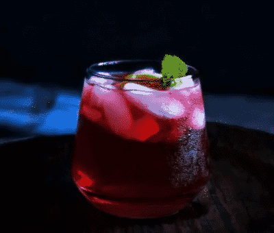 hibiscus gin keto cocktail in a cup