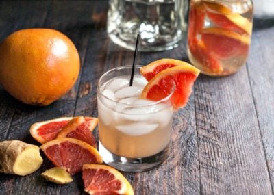 Grapefruit low carb cocktail in a glass