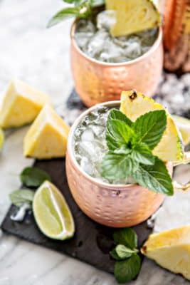 Pineapple Moscow Mule Low Carb Cocktail in a cup