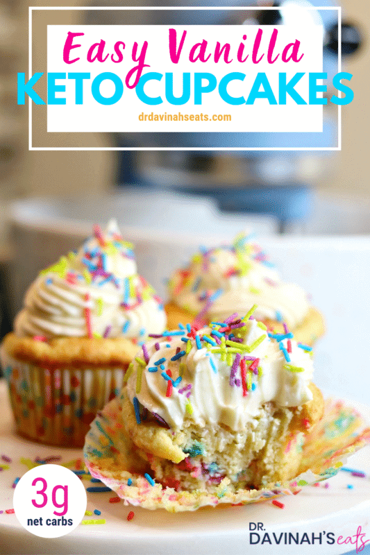 Pinterest image for Keto Cupcakes