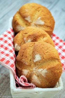 Keto Fiber Bread Rolls in a basket