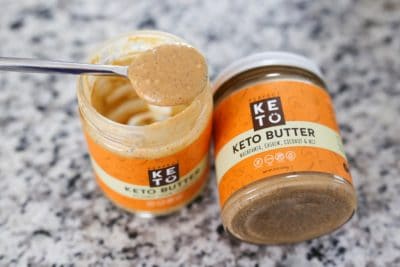 Two jars of Perfect Keto Nut Butter