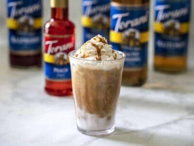 Iced Caramel Macchiato in a glass